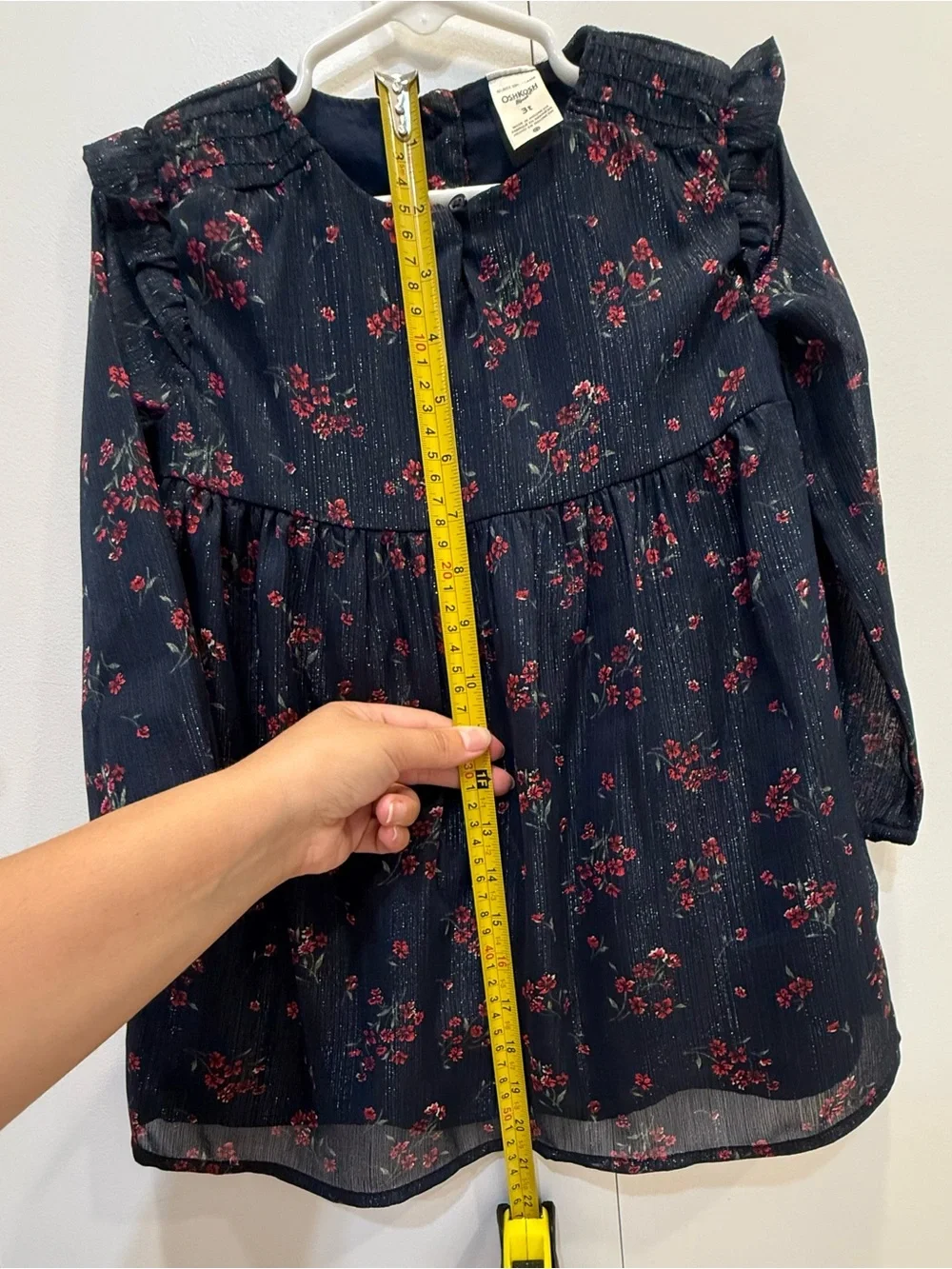 OshKosh B'gosh Navy Dress with Red Floral Print